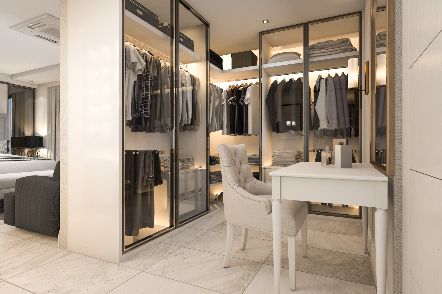 Glass Closet With Vanity